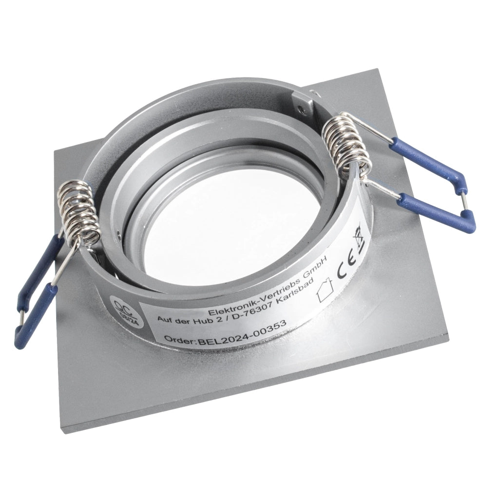 Faretto ad incasso LED 8W GU10 grigio quadrato foro 70mm moderno orientabile luce soffitto ufficio negozio GRIGIO 6000K