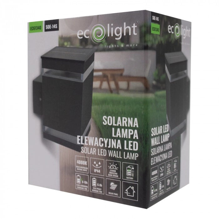 Applique solare LED 1,2W 4000K crepuscolare Ecolight