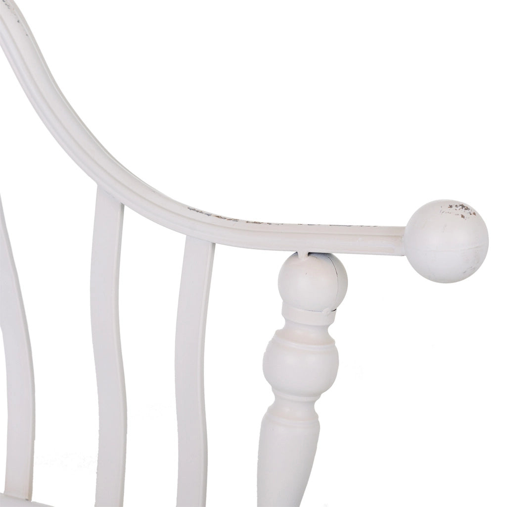 Sgabello in metallo bianco 128x53x86h