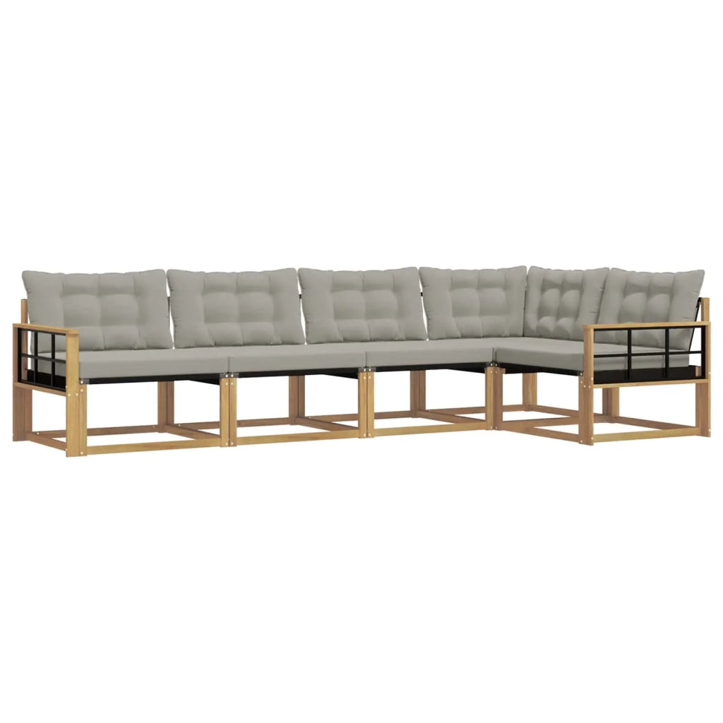Set di divani da esterno 5 pcs Bianco e Grigio Chiaro 3388689