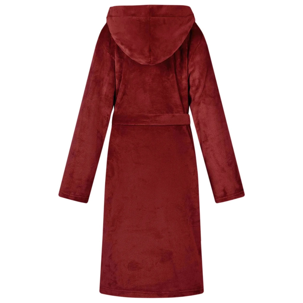 Accappatoio con Cappuccio Rosso Bordeaux l Flanella 42017257