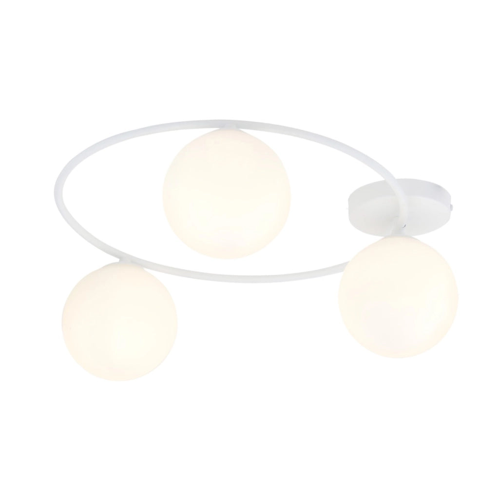 Plafoniera Emibig Sopra 3 luci E14 vetro bianco dimmerabile