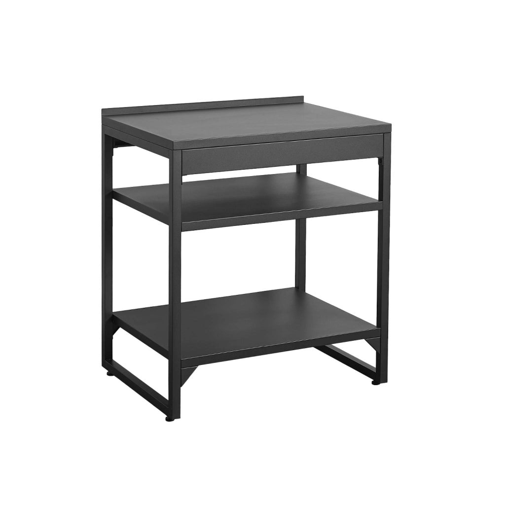 Cucina esterna in acciaio 2 ripiani, 80cm, nero