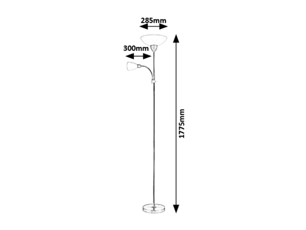 Lampada da terra Diana Rabalux cromata 2 luci E27+E14
