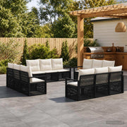 Set Divano da Giardino 12 pz Nero polyrattan 3435661