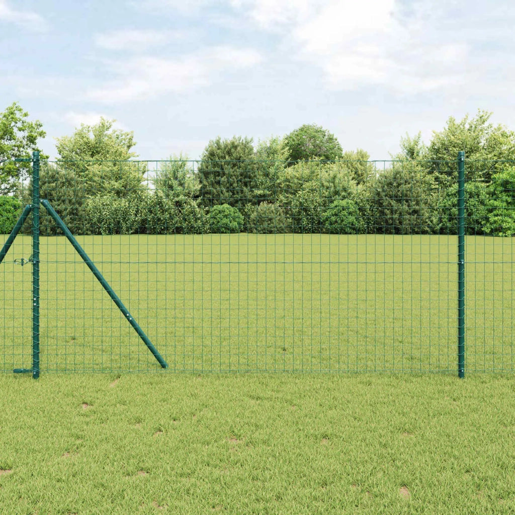 Palo della recinzione 2 pcs Verde Acciaio Verniciato a Polvere 42012739