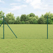 Palo della recinzione 2 pcs Verde Acciaio Verniciato a Polvere 42012739