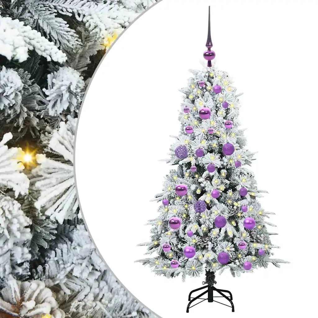 Albero di Natale | Decorazioni natalizie Artificiale con Rami Pieghevoli Bianco 120 cm