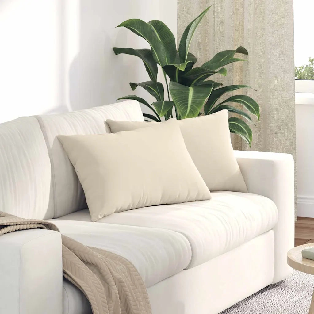 Cuscini da Divano 2 pcs Beige 60 x 40 cm Tessuto 42013687