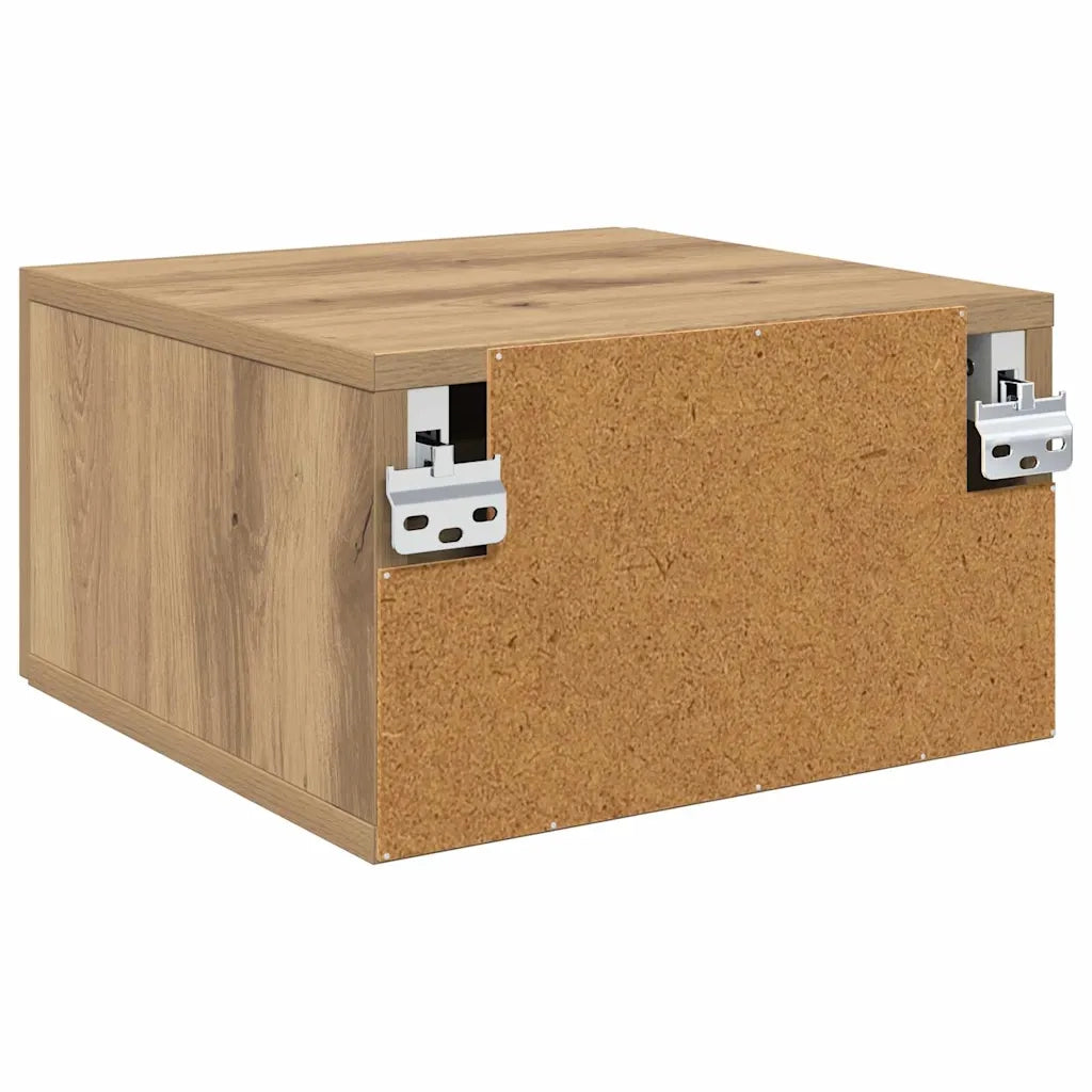 Mobiletto da comodino a parete Rovere artigianale 882336