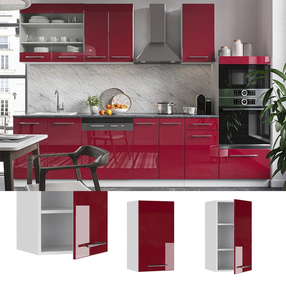 Pensile da cucina Fame-Line Bordeaux lucido/Bianco 40 cm Vicco