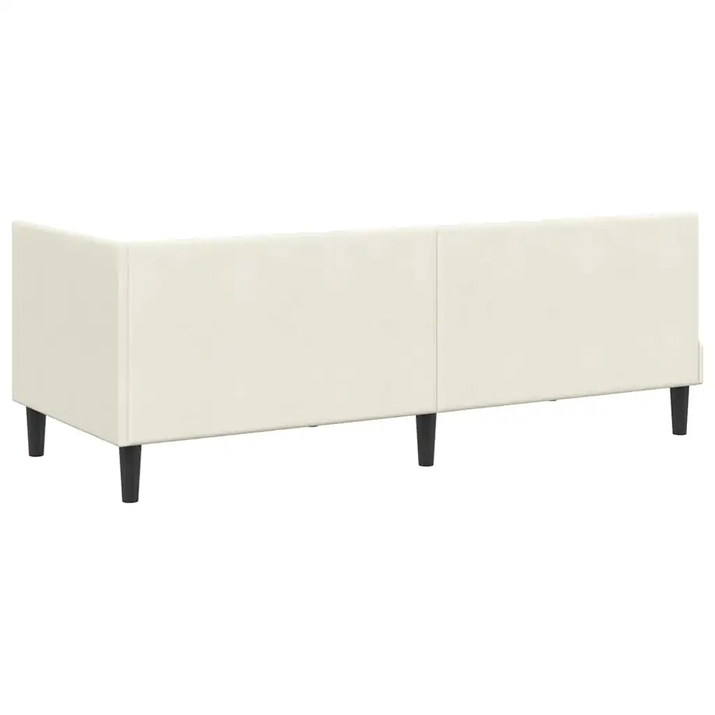 Struttura Letto Angolare con Materasso 2 pcs Crema Velluto 3393885