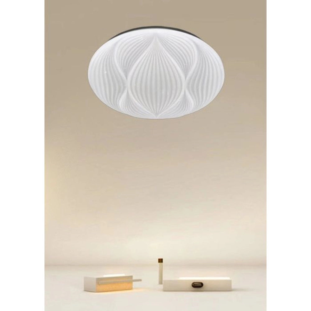 Trade Shop - Lampada Da Soffitto Plafoniera Decorata Bianco Led 60w Luce Fredda 6500k Ip20 69771 -