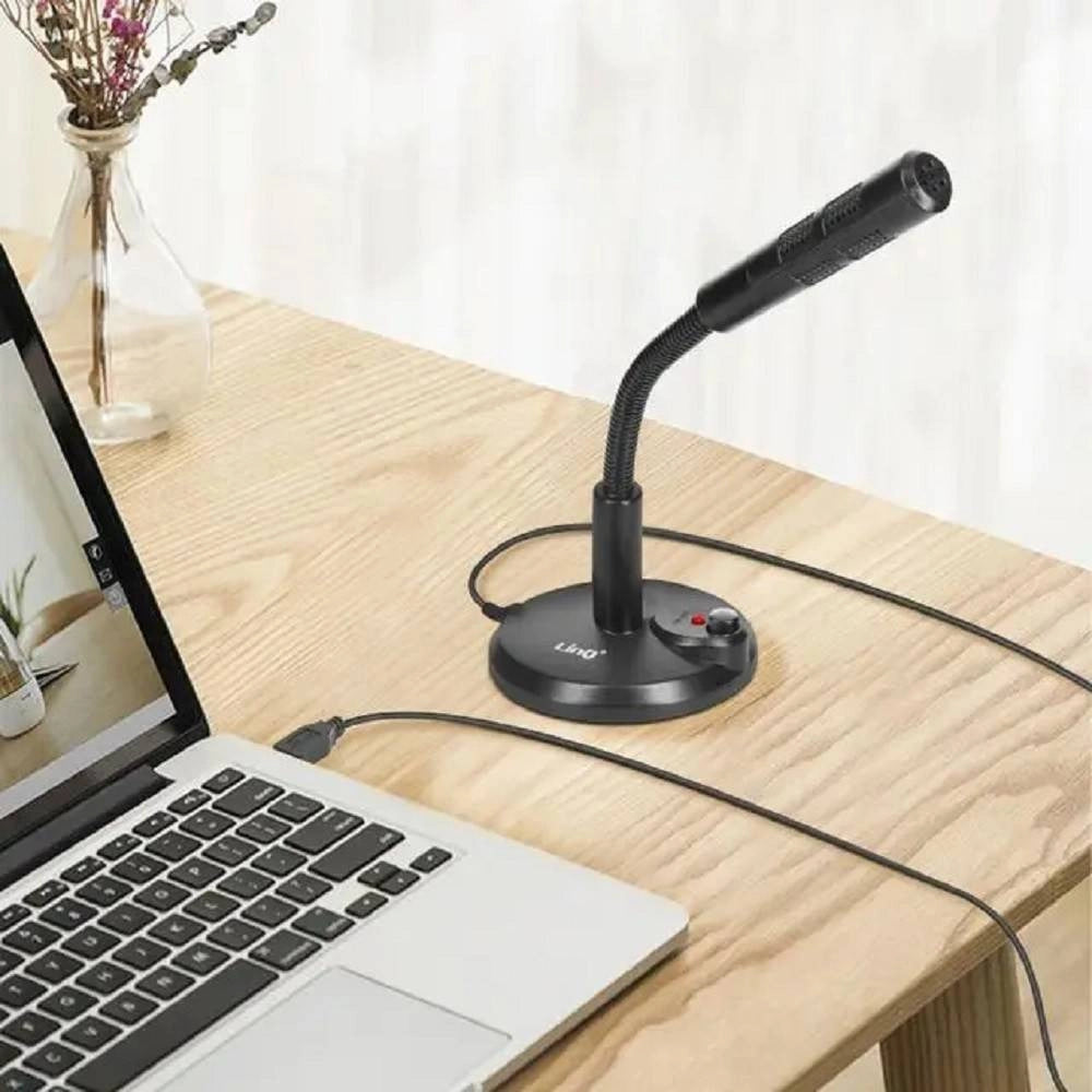 Trade Shop - Microfono Da Tavolo Regolabile Con Usb Per Pc Notebook U780 Suono Omnidirezionale -