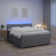 Letto box spring con materasso Grigio Chiaro 200 x 200 cm 3453002