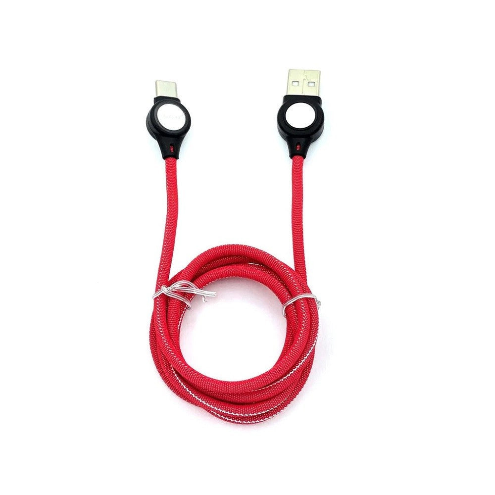 Trade Shop - Cavo Di Ricarica Rapida Per Android Attacco Type-c A Usb 2.0 Con Luce 1mt Q-t51b -