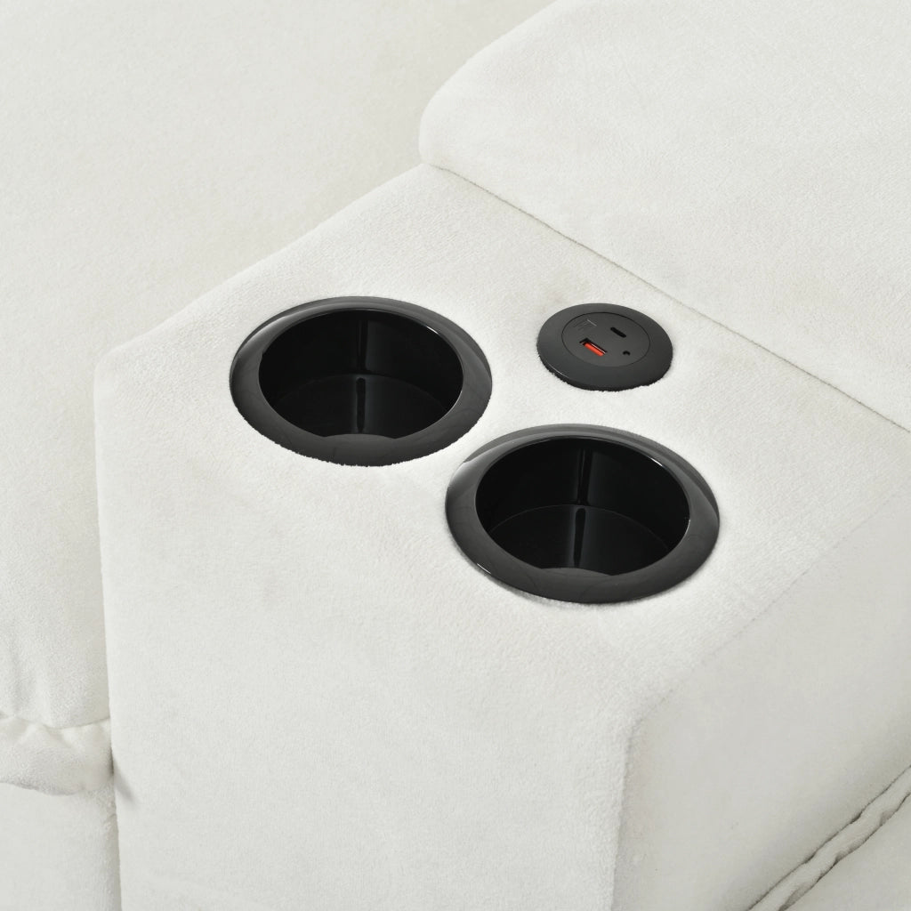 Divano Angolare Modulare con Ottomane e Contenitore ¨C MINIMAL ¨C Chenille Beige