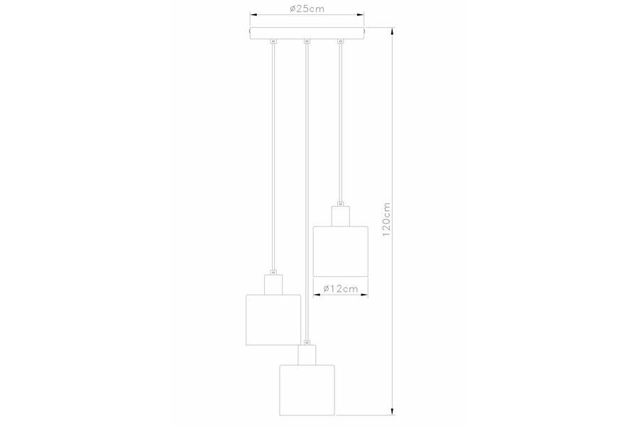 Lampada a sospensione Elmo nera 3xE14 vetro Ø25 Reality