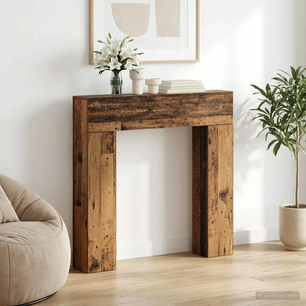 Cornice per camino Legno antico 102 x 18 x 100,5 cm 8006604