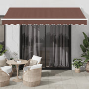 Tenda da Sole Retrattile-Tenda parasole per Patio Automatica Marrone 350x250 cm 590784
