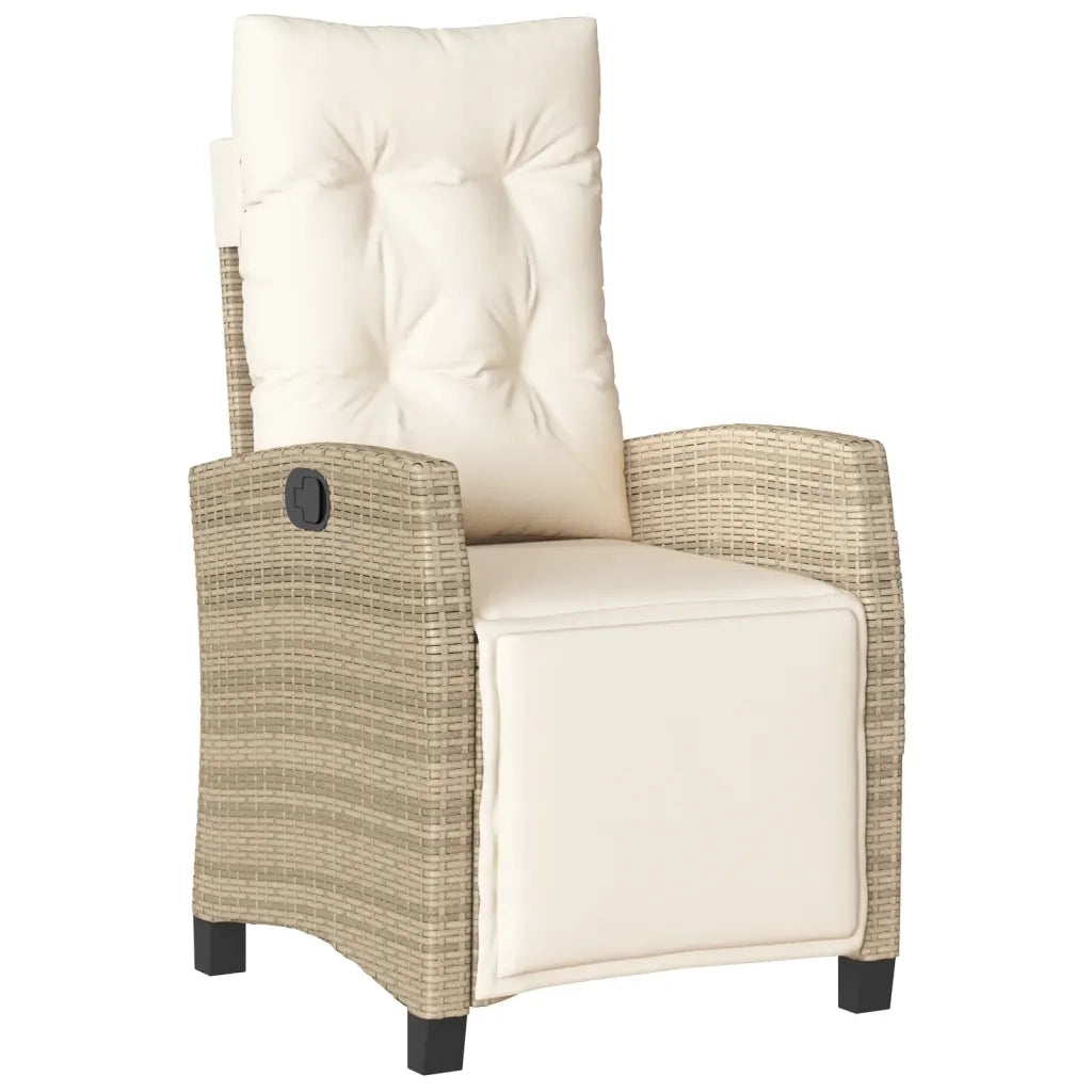 Set da Pranzo da Giardino 9 pz con Cuscini Beige in Polyrattan 3212694