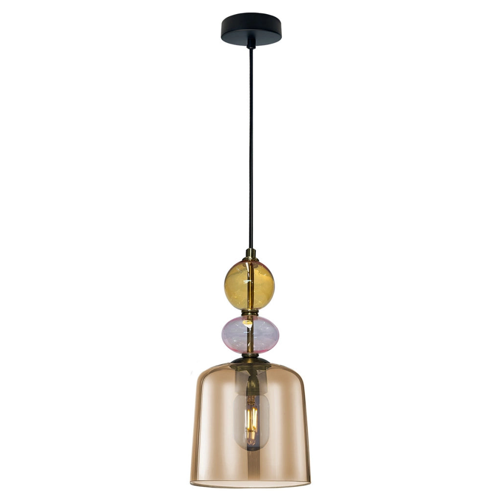 Sospensione Tropea vetro ambra E27 15W Light Prestige