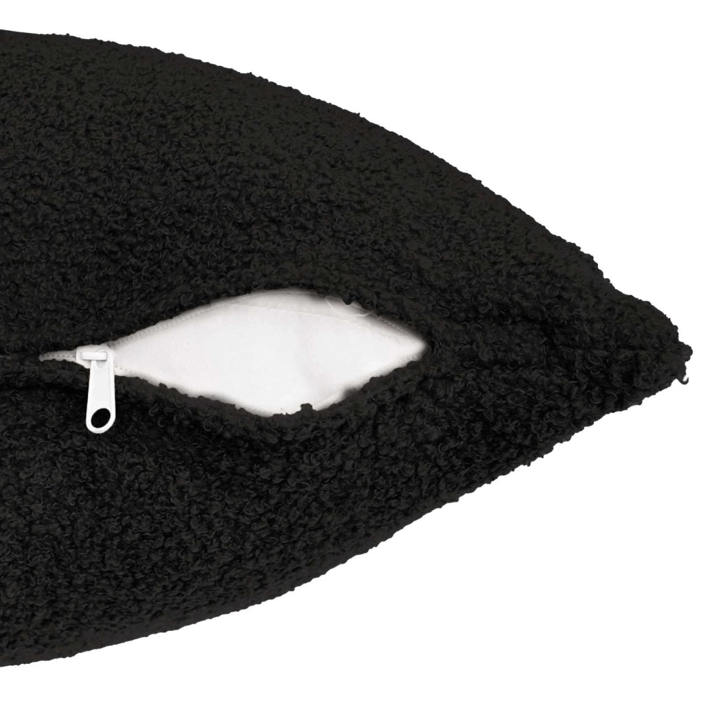 Federa 6 pcs HEERLEN Nero 80 x 80 cm Bouclé 913614