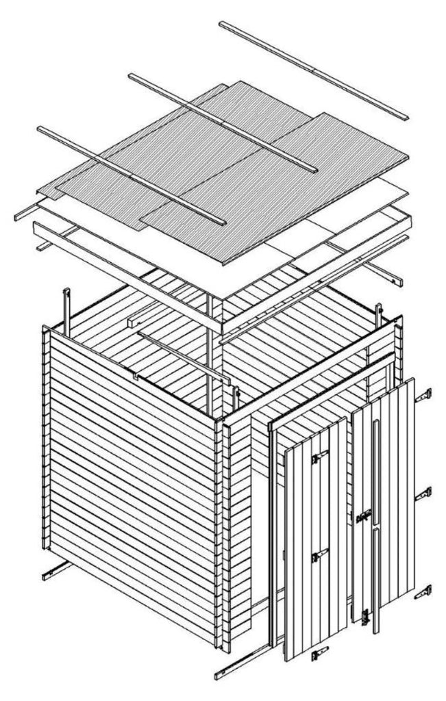 Casetta da giardino in legno 3,53 m² TIMBELA M309C1
