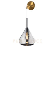 APPLIQUE OTTONE SAT. 1 LUCE VETRO FUME 1177OS-A-FU