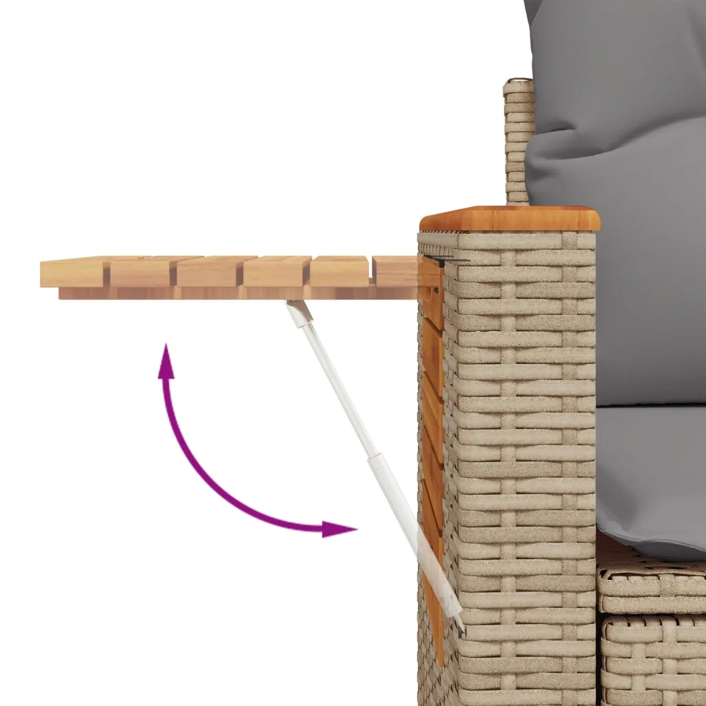 Divano da Giardino con Cuscini a 2 Posti Beige in Polyrattan 366098