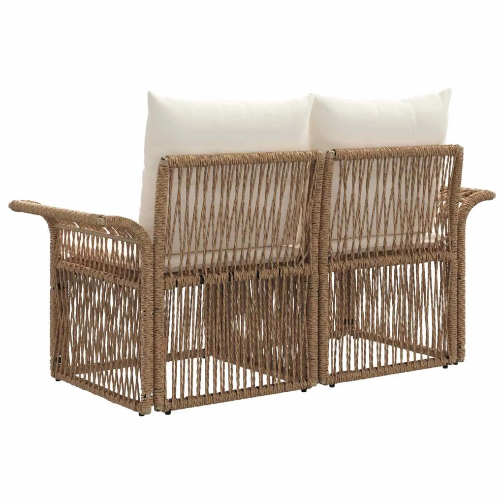 Divano da giardino 2-Numero di posti Beige polyrattan 42026694