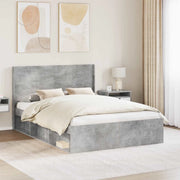 Struttura del letto con stoccaggio e testata-Giroletto con contenitore Grigio Cemento 777881