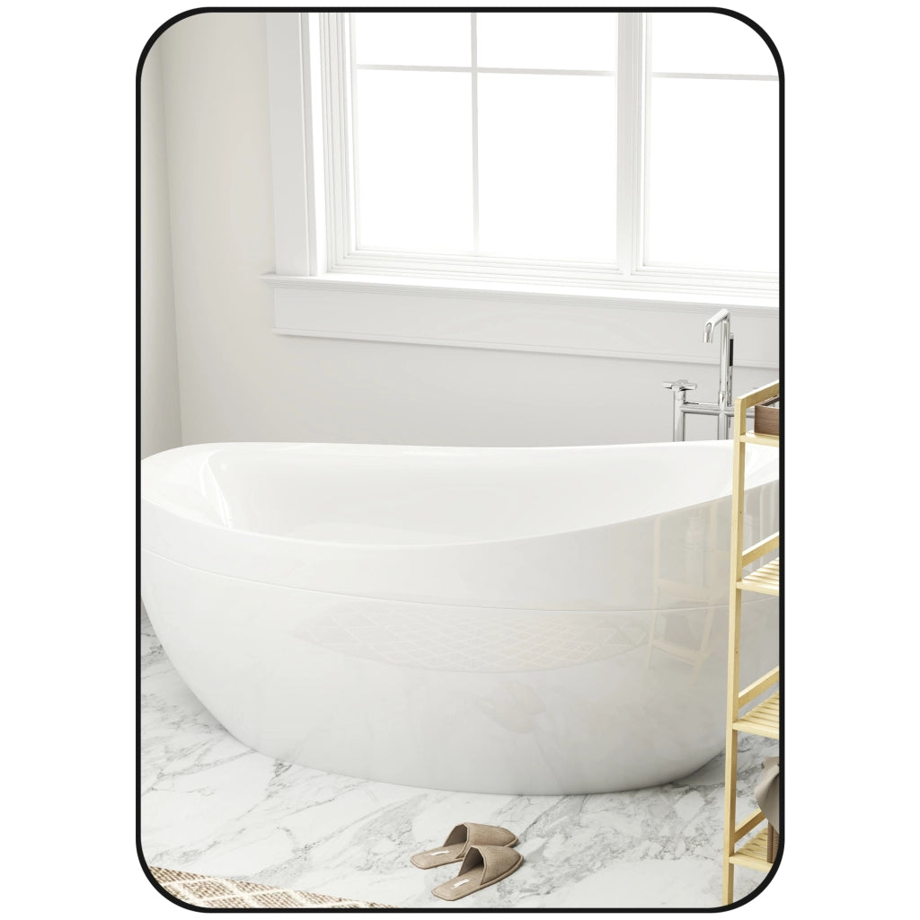 Specchio da Bagno con Cornice in Metallo ¨C Xylo ¨C Nero 50x70 cm