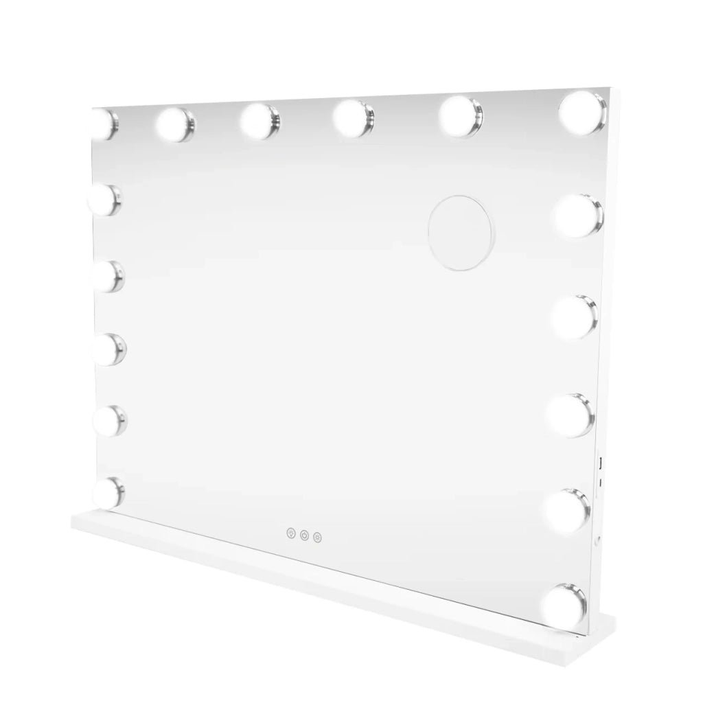 Specchio LED Hollywood 80cm, 3 Luci, BT, USB, 10x Zoom, Dimmer