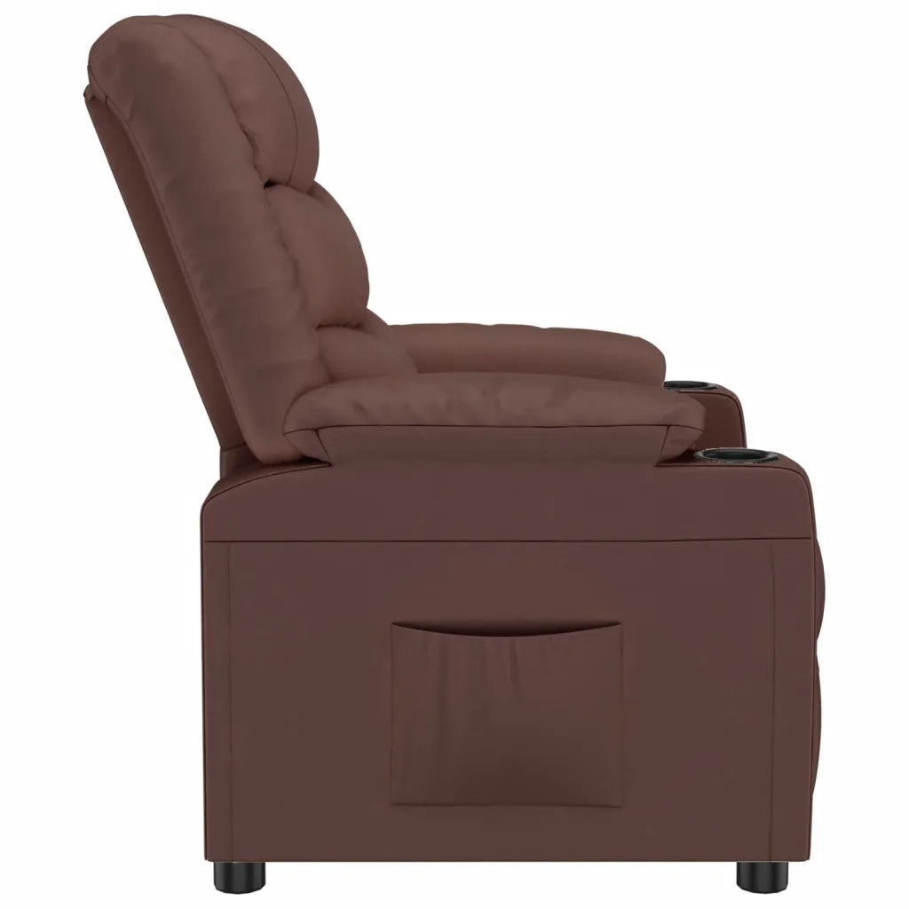 Poltrona Reclinabile Marrone in Similpelle 348044