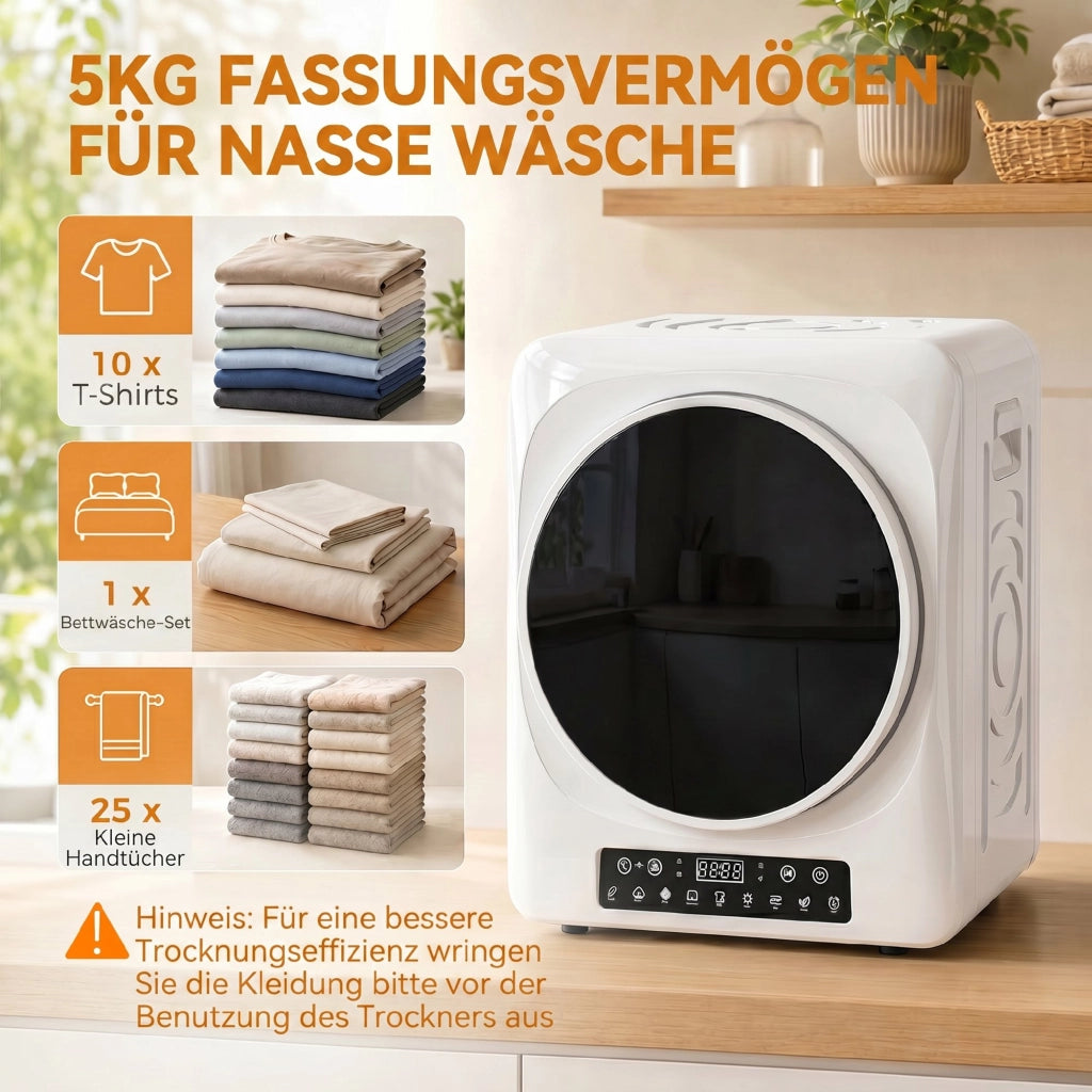 Asciugatrice Compatta a Evacuazione 1000W ¨C Xylo ¨C Bianco con Timer e Modalit¨¤ ECO