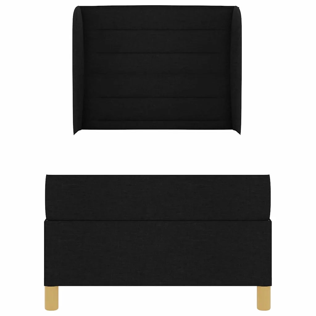 Letto a molle con materasso Nero 200 x 80 cm Tessuto 3340657