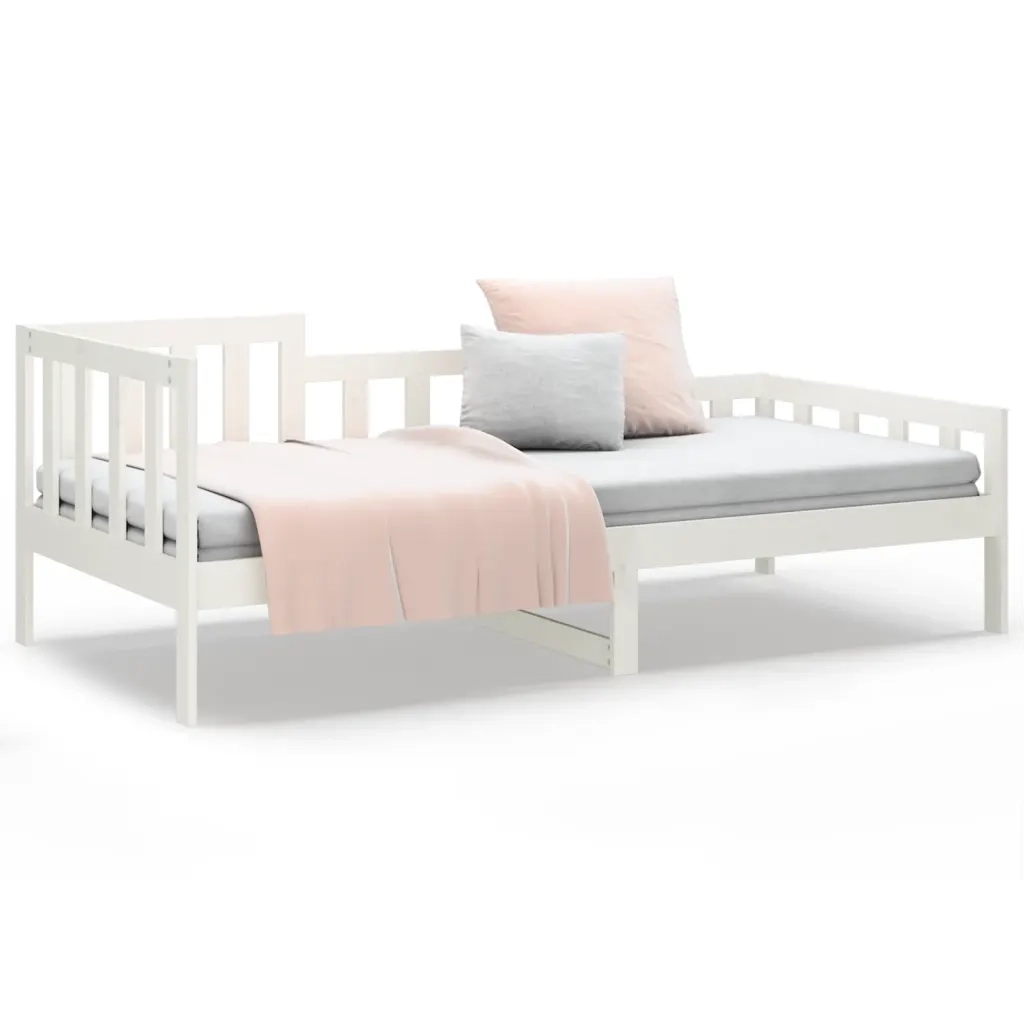 Dormeuse senza Materasso Bianca 80x200 cm Legno Massello Pino