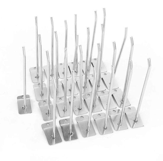 Wandhaak in Acciaio Inossidabile - 25 pezzi - Lamellare - Laccato - Resistente - Massima Capacità di Carico 1,5 kg - Grata
