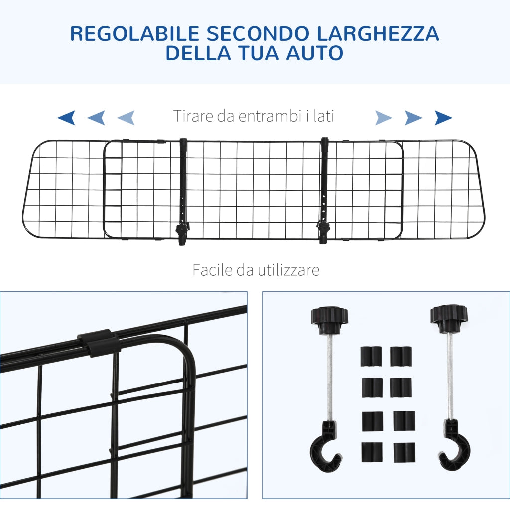 Divisorio Auto per Cani ¨C Minimal ¨C Nero 91-152x30 cm
