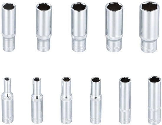 Set di chiavi a balestra 11 pezzi - Chiave a balestra 4-14 mm - Acciaio chrome vanadio - Chiave a balestra lunga 50 mm - Duraturo - Ideale per auto e fai da te.