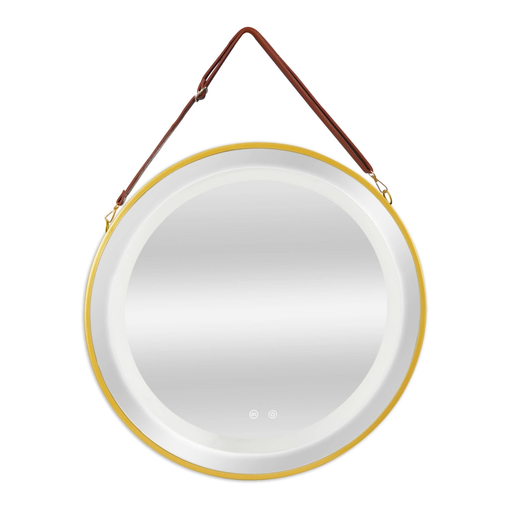 Specchio LED da Parete Picerno Ø60 cm Cornice Dorata pro.tec