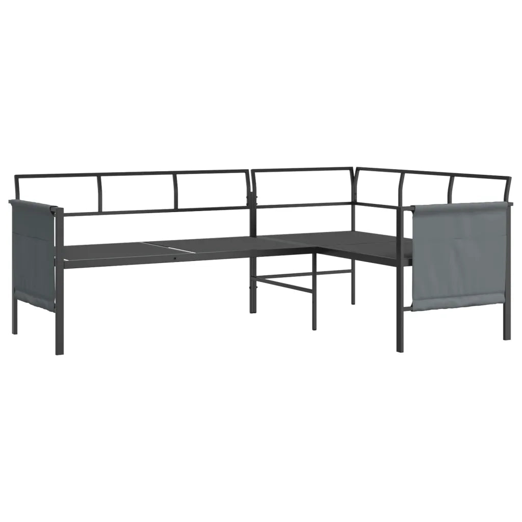 Set Salotto da Giardino 2 pz | Set di Mobili da Esterno in Acciaio Antracite