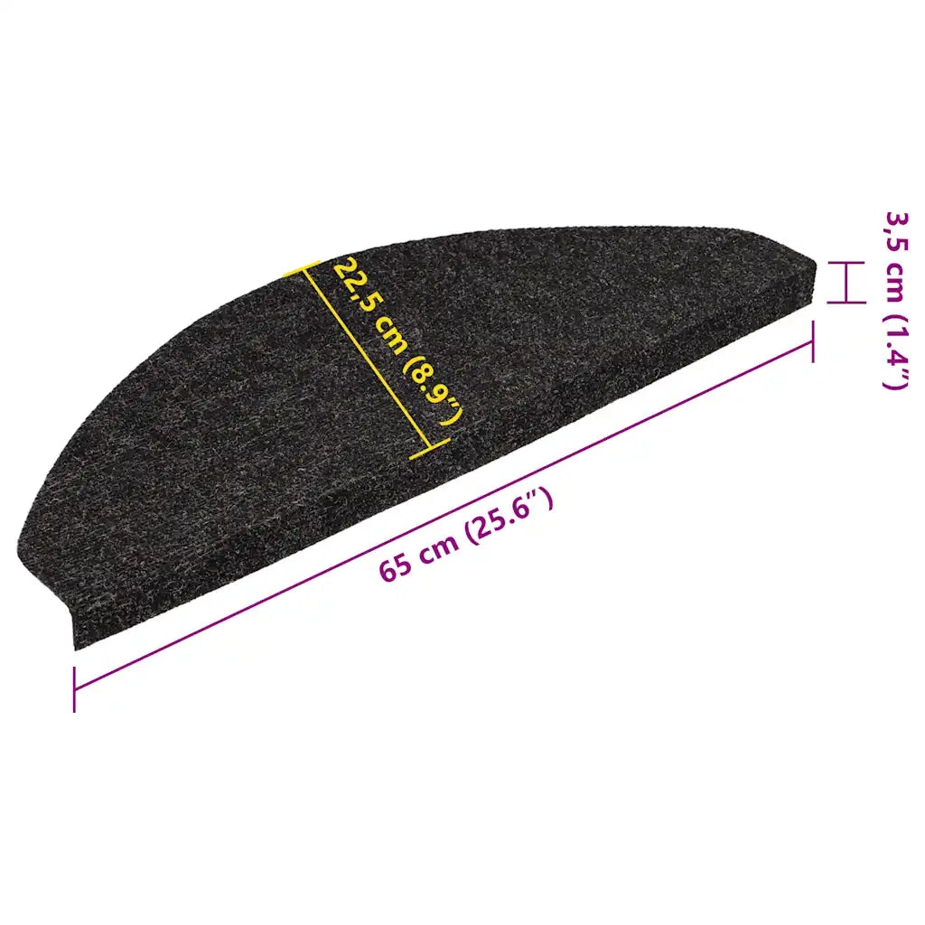 Tappetini Autoadesivi per Scale 10pz Antracite 65x22,5x3,5 cm 355253