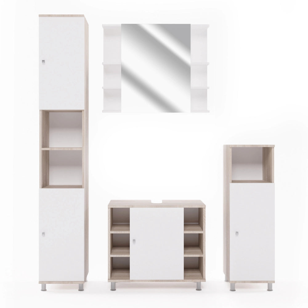 Vicco Set di mobili da bagno Sonoma/Bianco 4 parti
