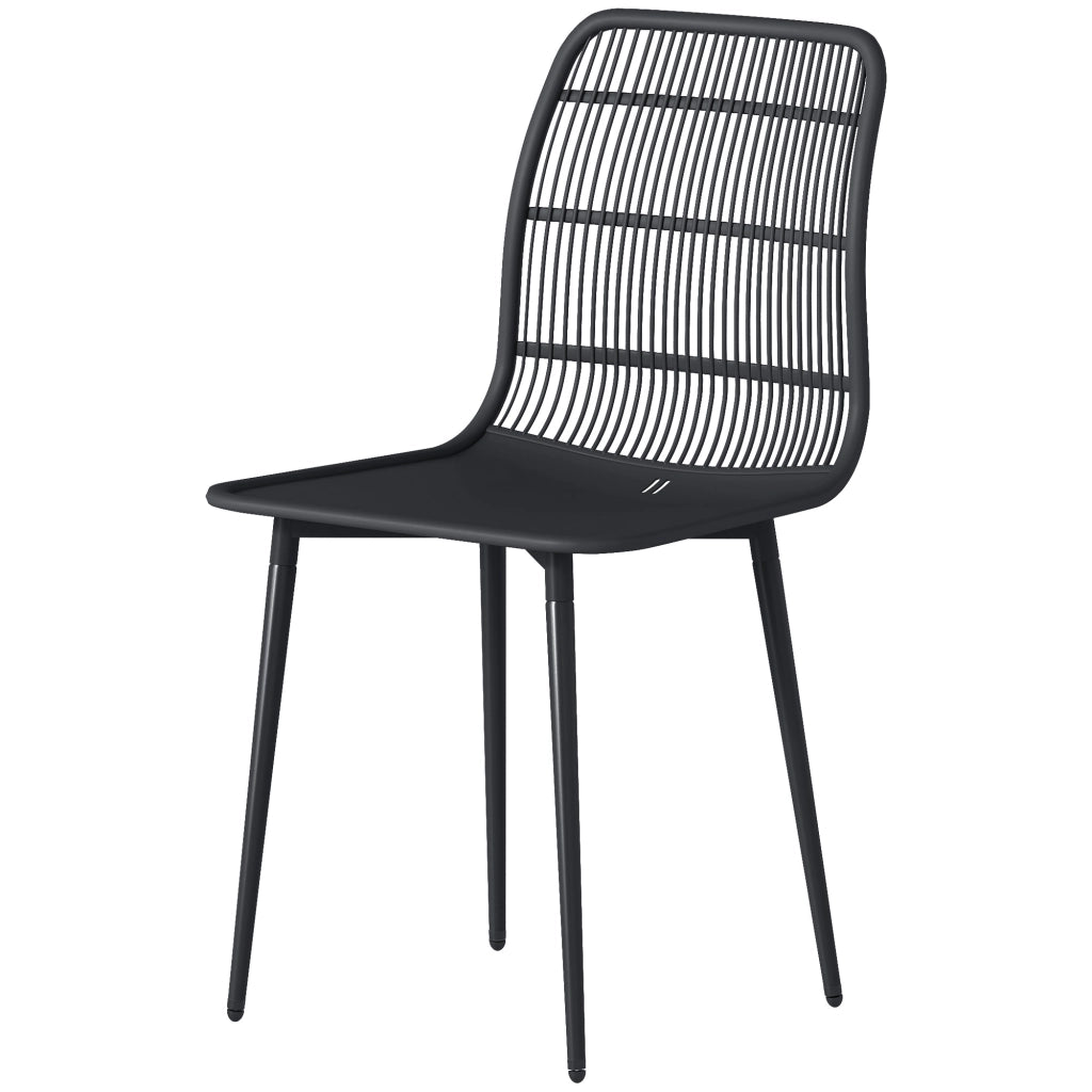 Set 4 Sedie da Giardino Esterno con Schienale ¨C Xylo ¨C Nero