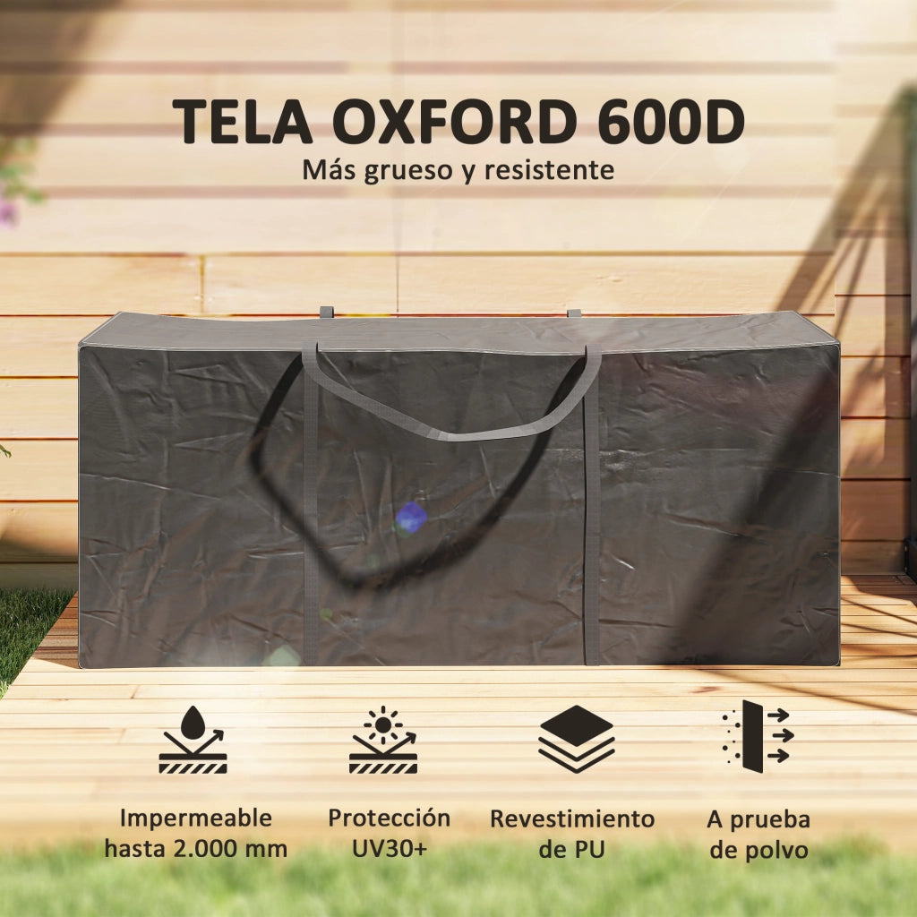 Borsa per Cuscini da Giardino Impermeabile 720L ¨C Minimal ¨C Nero 125x40x55cm