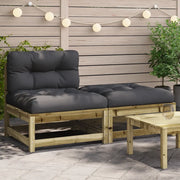 Divano da Giardino Senza Braccioli con Cuscini e Poggiapiedi-Sofa da Giardino-Divano da esterno 488751