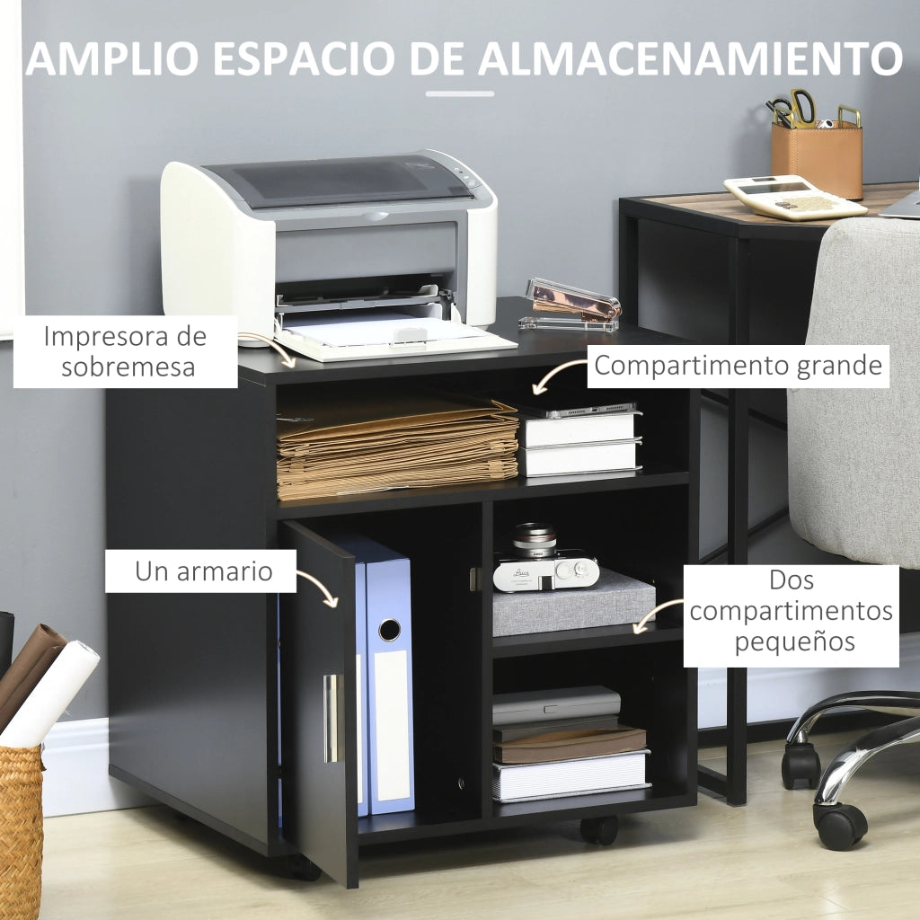 Armadio con Ruote ¨C Minimal ¨C Nero 60x50x65,5 cm