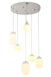 Lampada a sospensione moderna tonda bianca LED MULTI6 Maxlight